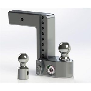 Weigh Safe Hitches 8in. Drop 2.5in. Shank Adjustable Ball Mount With Scale (Polished) - WS8-2.5