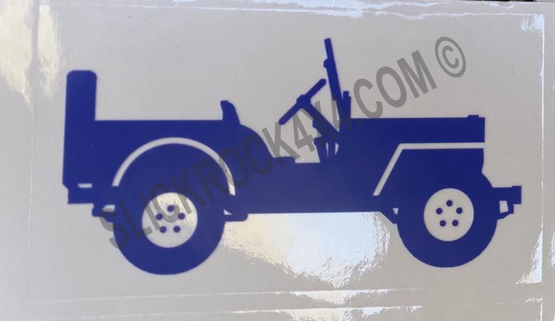 Jeep Silhouette Decal - Clear Vinyl - Blue - Image 2